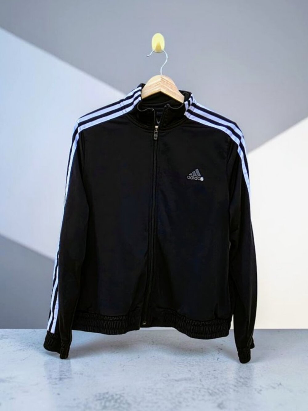 Womens Adidas Retro Striped Black Track Jacket L